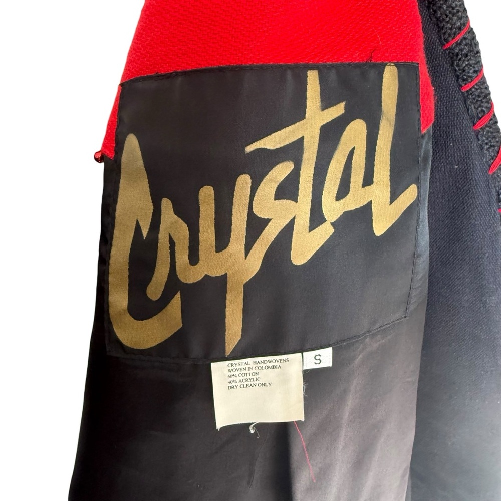 Crystal Patchwork Red Black White Jacket Women Sm… - image 6